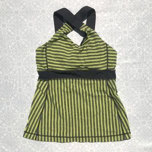 Lululemon Size 6 cross back Swift tank top striped